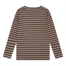 BIRKHOLM Stribet Rib Bluse Kashmir Brun & Chokolade Brun